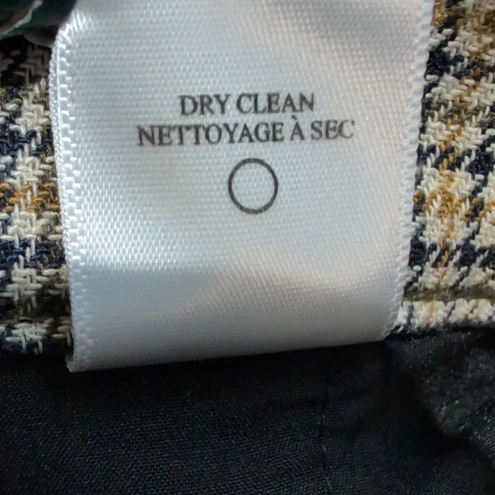 A.L.C. Javier Tan & Navy Plaid Split Hem Trousers Dress Pant Size 2 Waist 15" - Picture 14 of 15